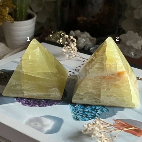 Lemon Calcite Pyramid Crystals
