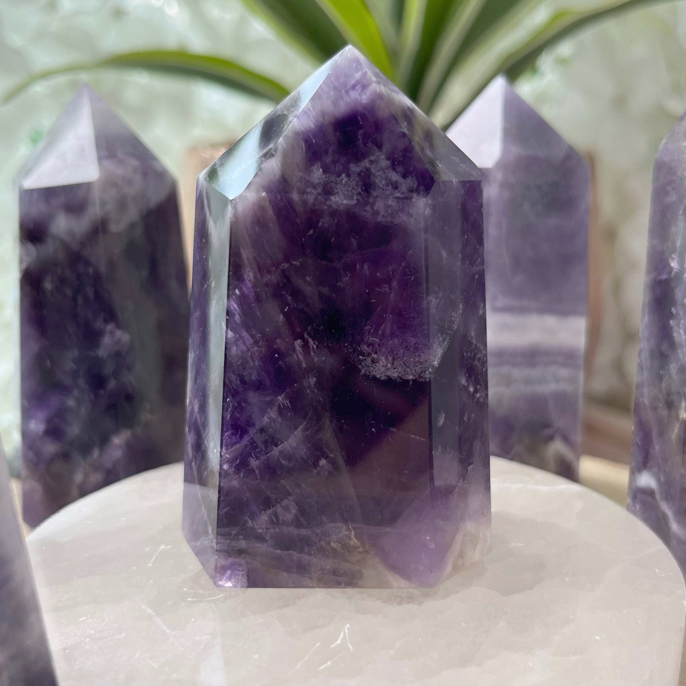 Chevron (Dream/Banded) Amethyst Tower - Spiritual Wisdom & Comfort Crystals