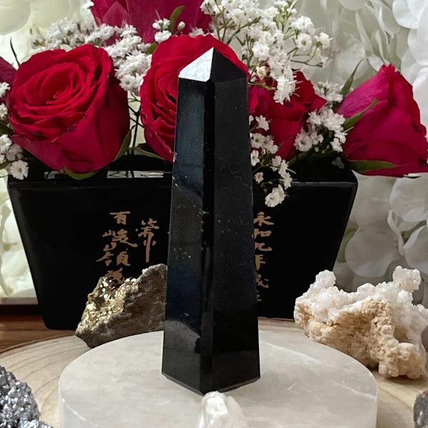 Black Tourmaline Obelisk - Energetic Protection Crystals