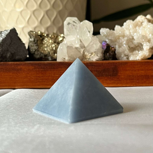 Angelite Pyramid - Angelic Connection & Harmony Crystals