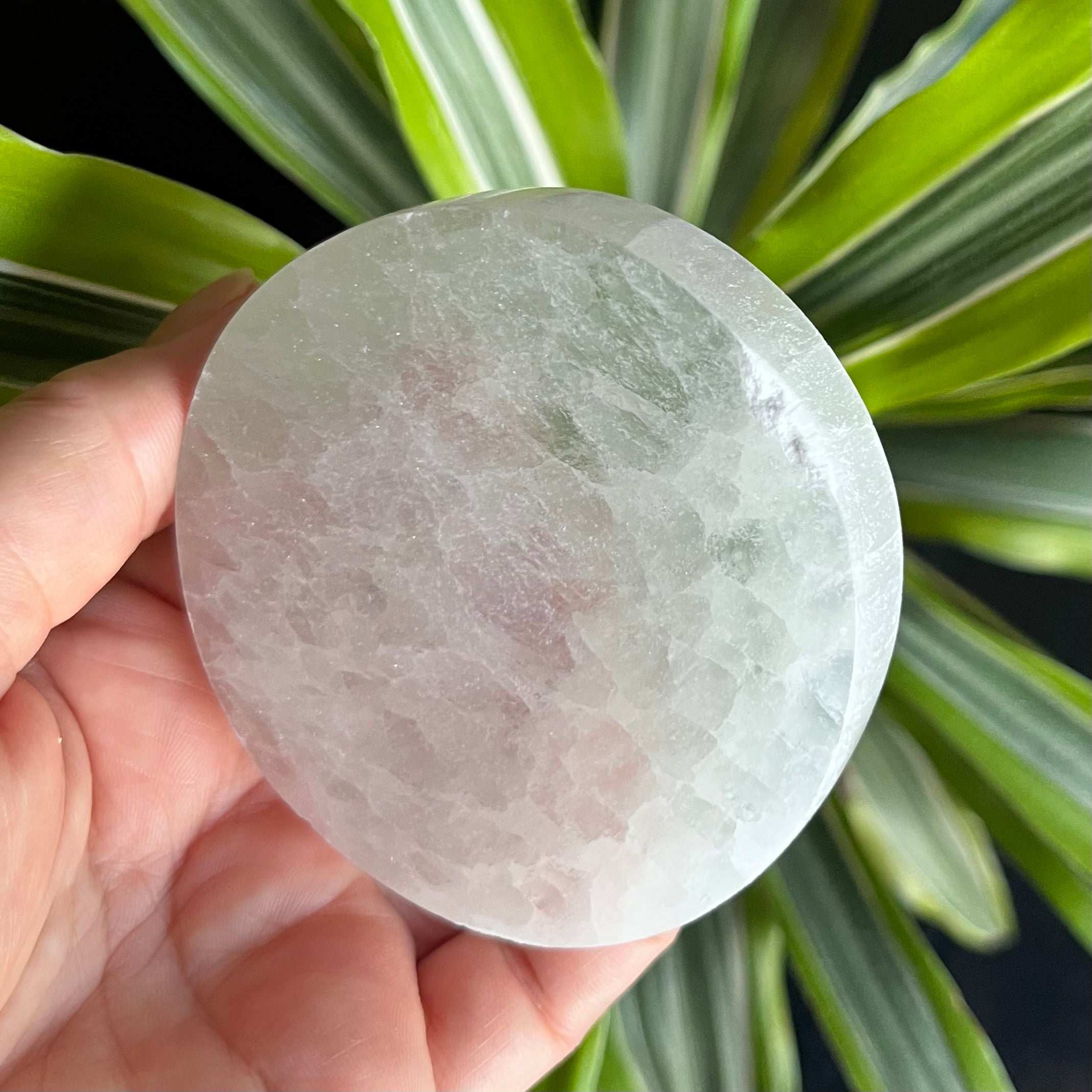 Selenite Round Charging Plate/ Disc - Cleansing & Purification Crystals