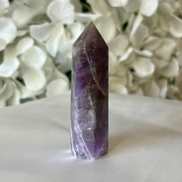 Chevron (Dream/Banded) Amethyst Polished Point - Spiritual Wisdom & Comfort Crystals