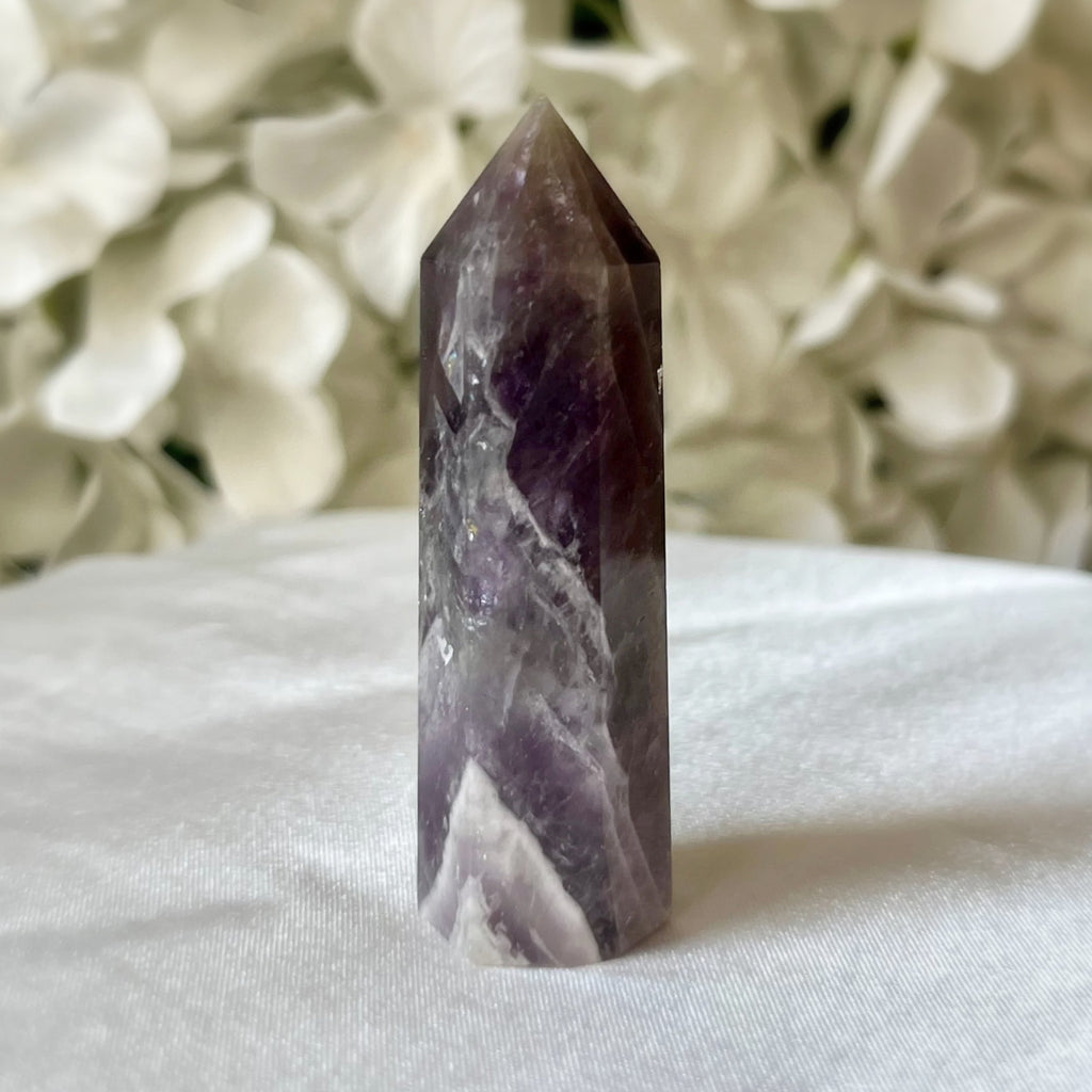 Chevron (Dream/Banded) Amethyst Polished Point - Spiritual Wisdom & Comfort Crystals
