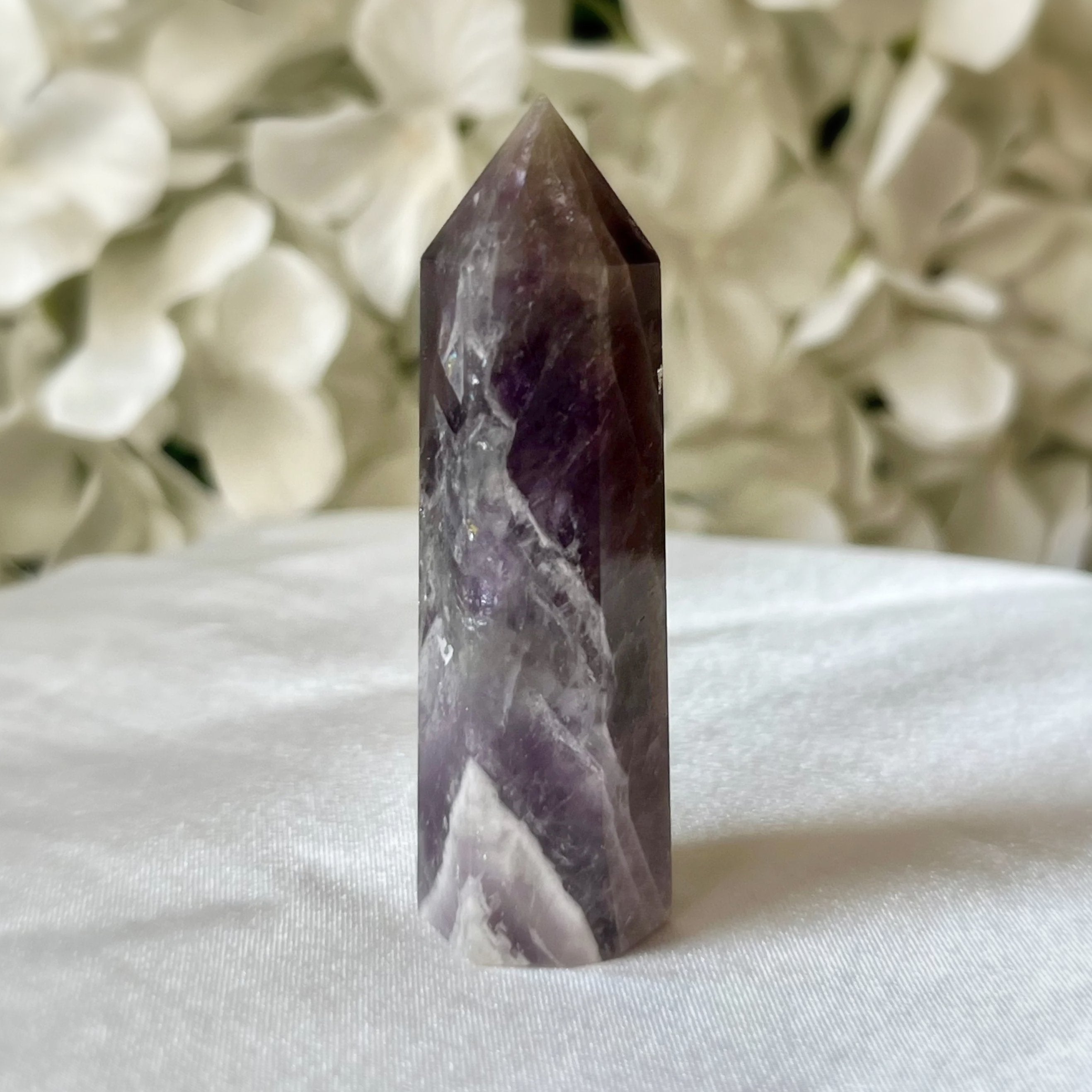 Chevron (Dream/Banded) Amethyst Polished Point - Spiritual Wisdom & Comfort Crystals
