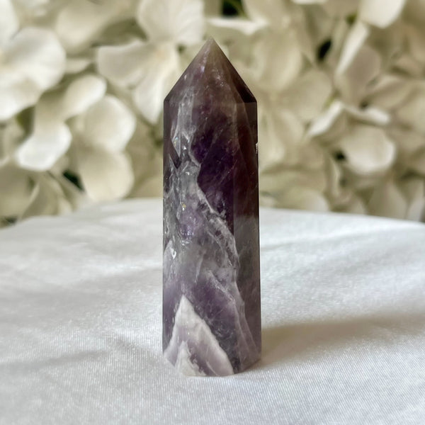 Chevron (Dream/Banded) Amethyst Polished Point - Spiritual Wisdom & Comfort Crystals