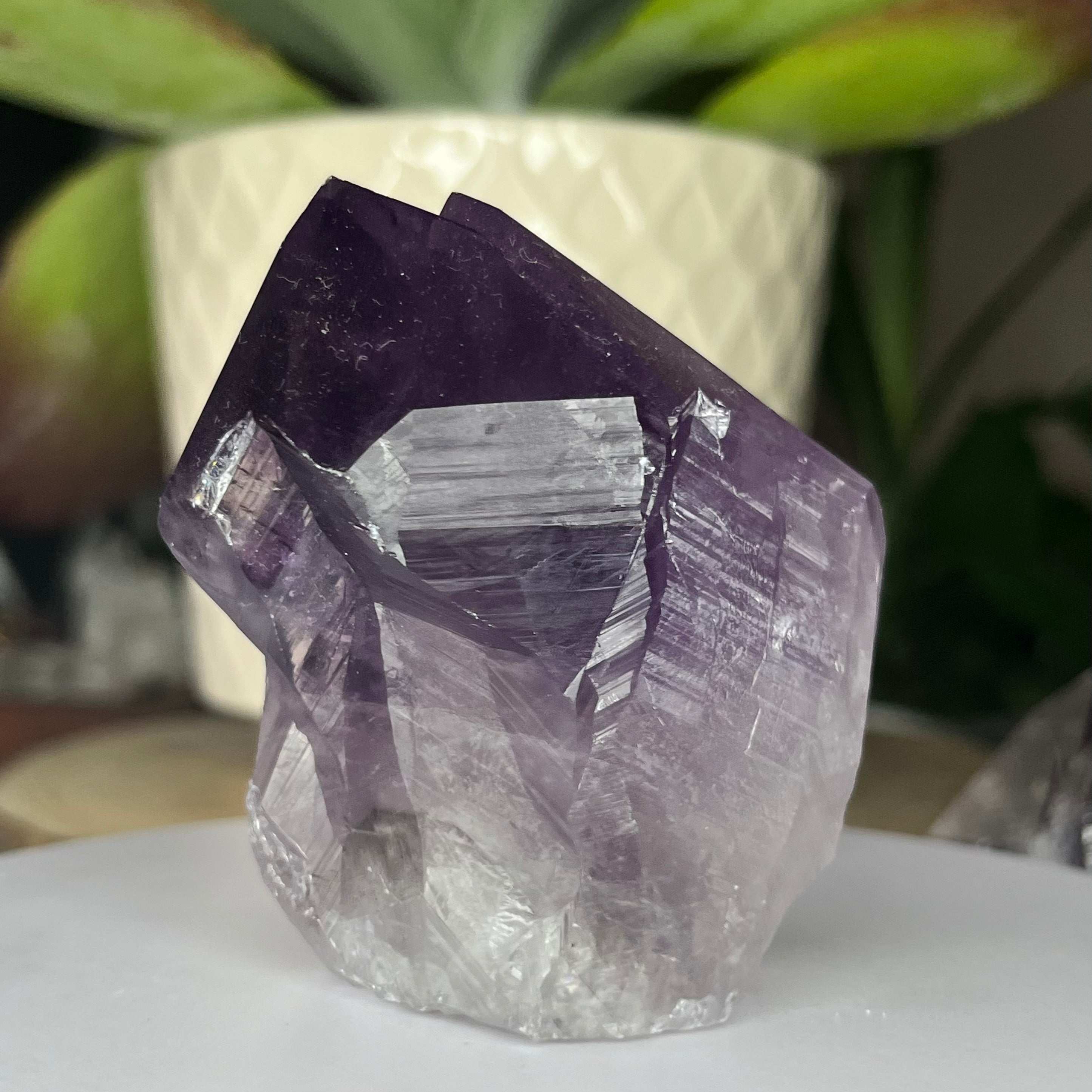 Amethyst Cut Base Point -Spiritual Wisdom & Comfort 2- 6.6cm x 5.7cm Crystals