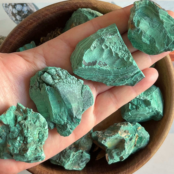 Rough Malachite Chunk - Balance & Vitality 51g - 60g Crystals
