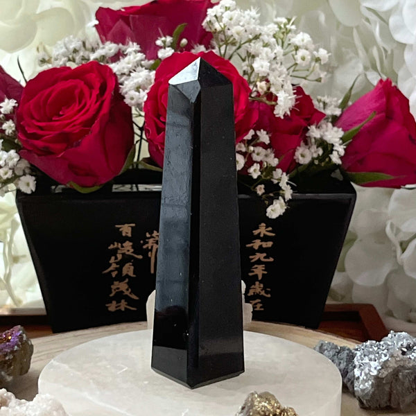 Black Tourmaline Obelisk - Energetic Protection 2- 10.5cm Crystals