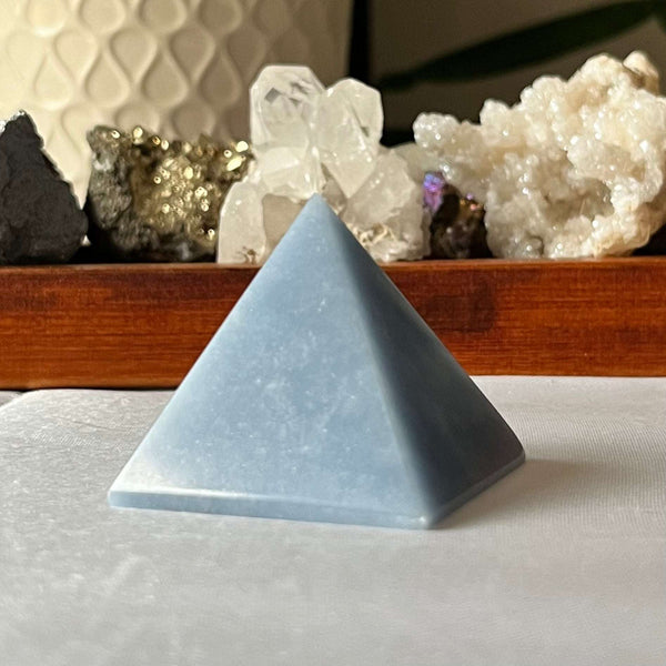 Angelite Pyramid - Angelic Connection & Harmony Crystals