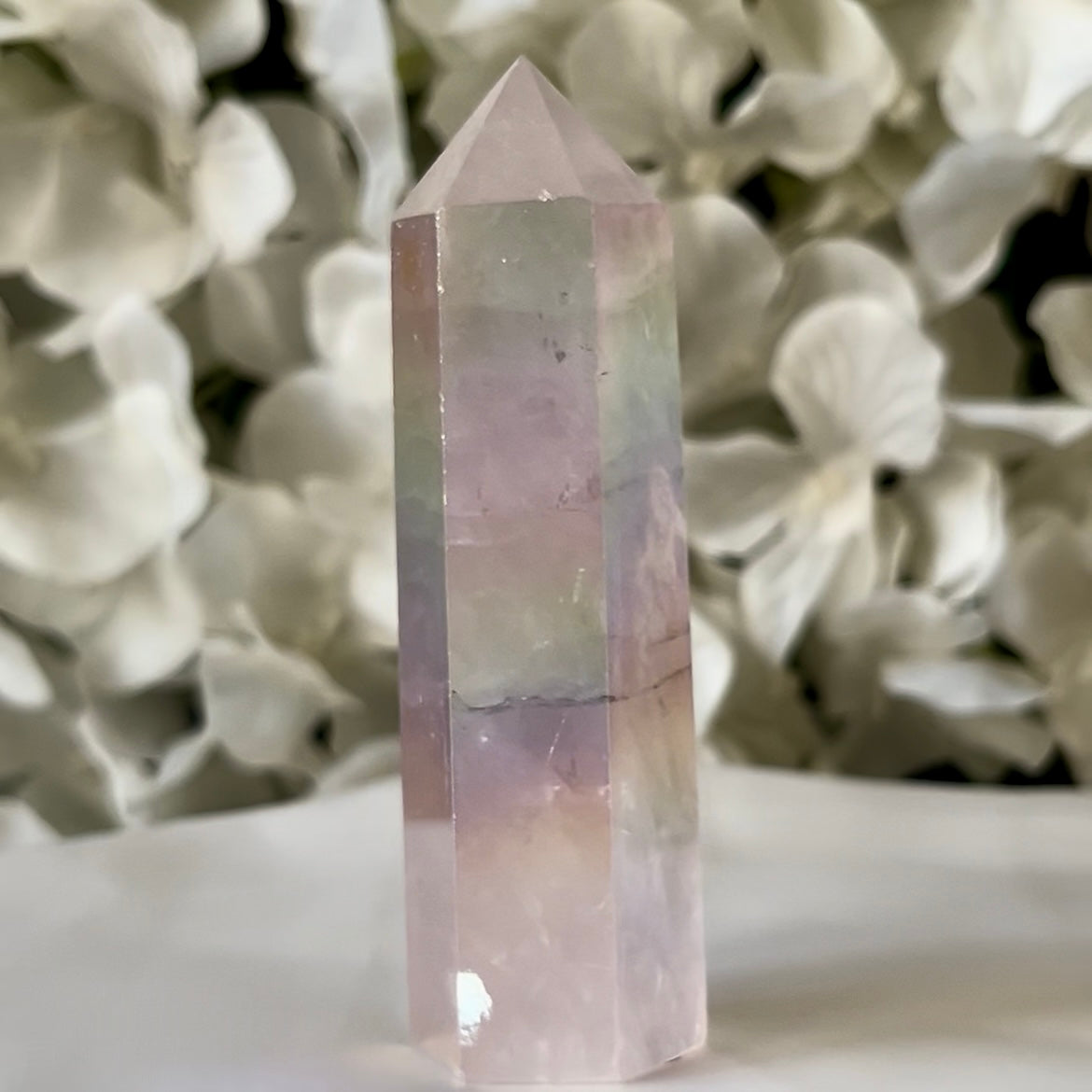 Rose Aura Quartz Polished Point - Universal & Unconditional Love 3- 8.5cm x 2.6cm Crystals