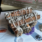 Bundled sage sticks with cinnamon