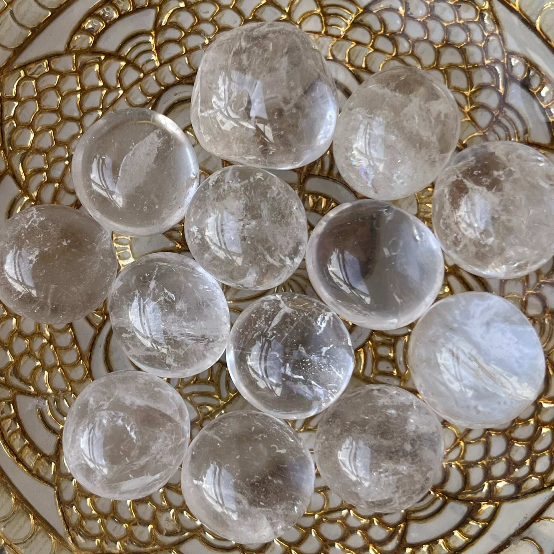Girasol Quartz Round Tumblestones - Clarity & Focus Crystals