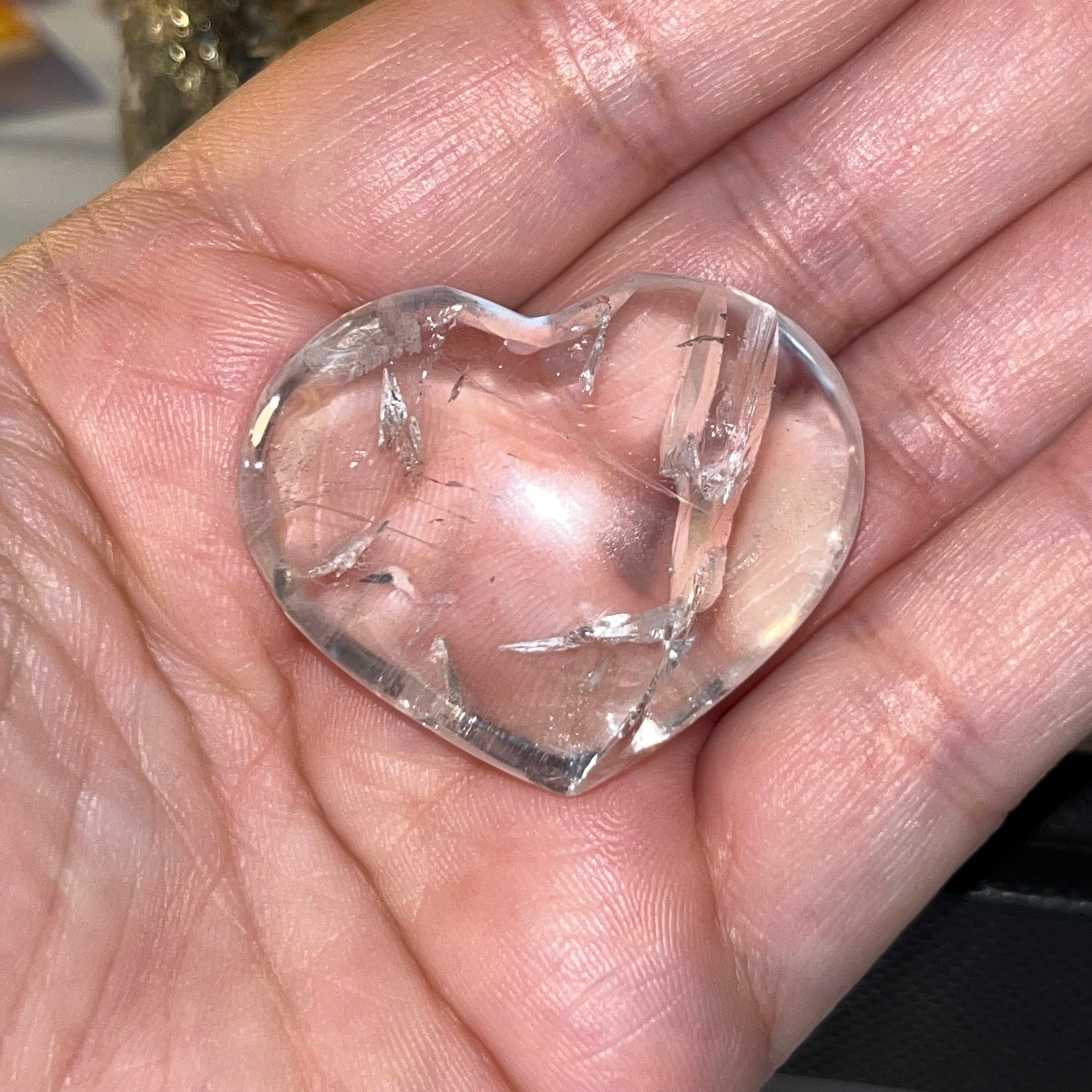 Clear Quartz (Rock Crystal) Heart - Intuition & Wisdom Crystals