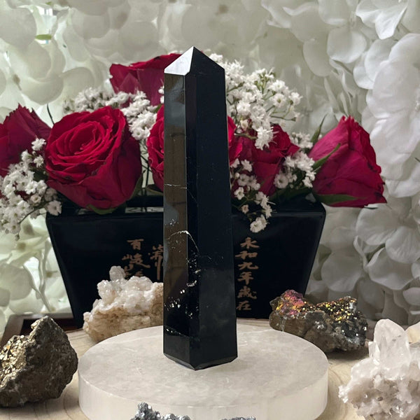 Black Tourmaline Obelisk - Energetic Protection 4- 12.4cm Crystals