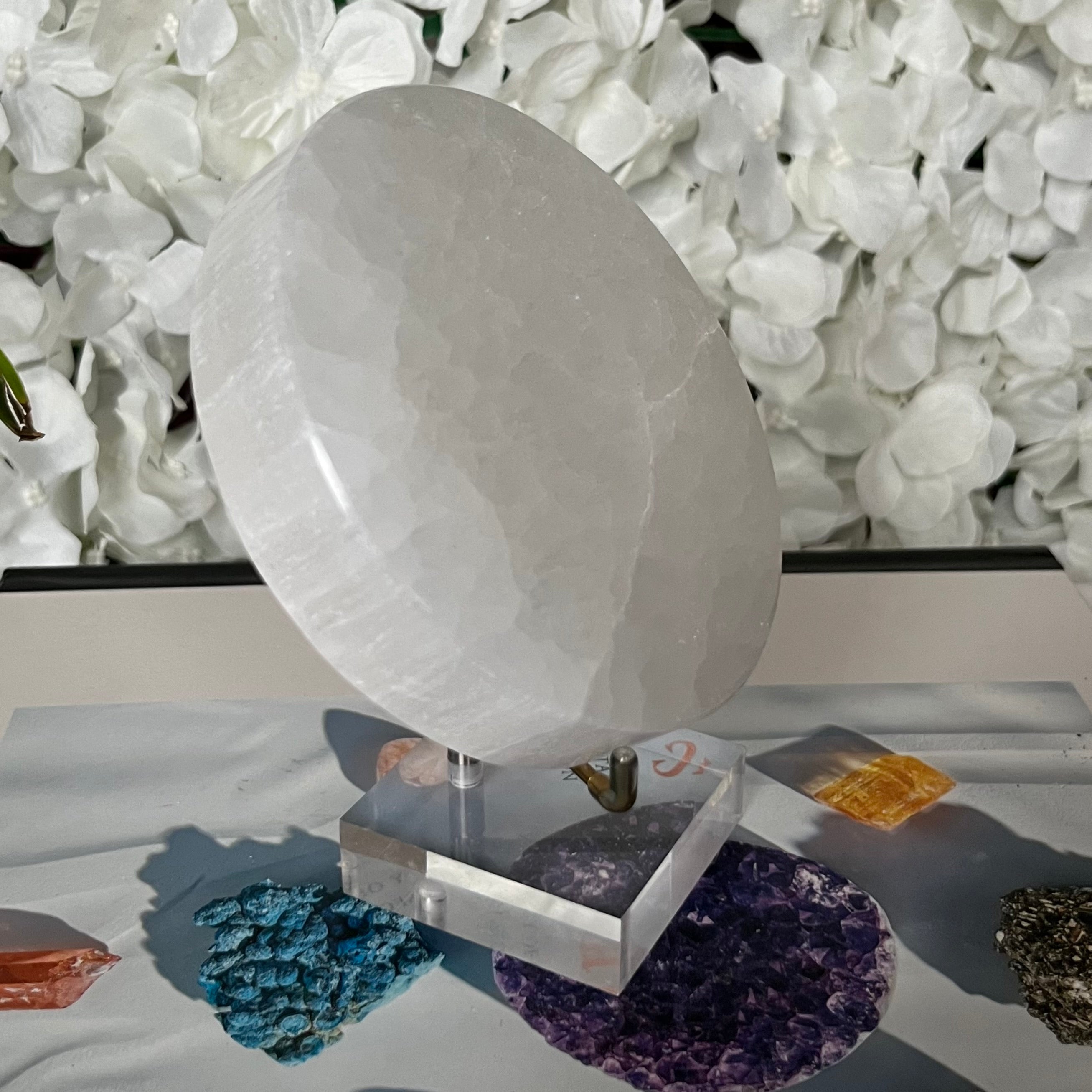 Selenite Round Charging Plate/ Disc - Cleansing & Purification Crystals