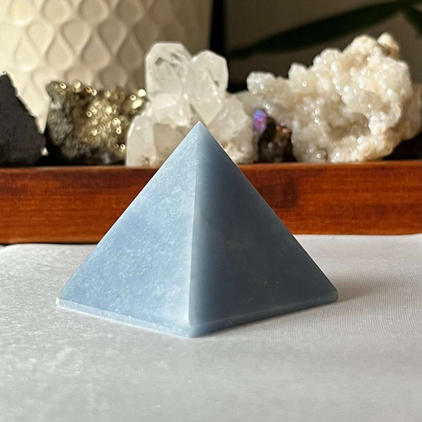 Angelite Pyramid - Angelic Connection & Harmony 2- 4cm x 5cm Crystals