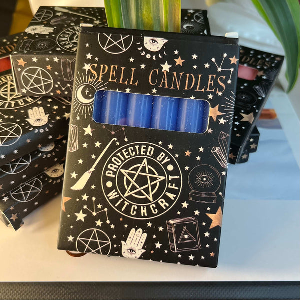 Spell Candles Navy Blue (Pack of 6) Crystals