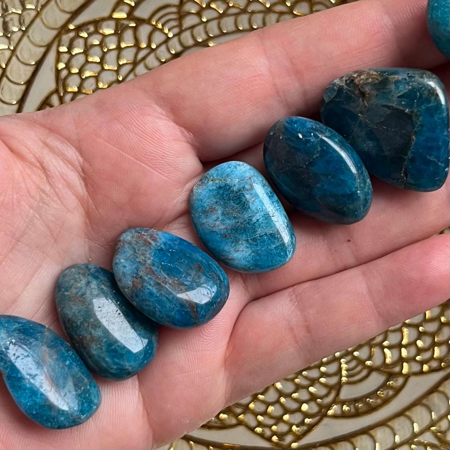 Blue Apatite Tumblestones - Intuition & Enlightenment Medium Crystals