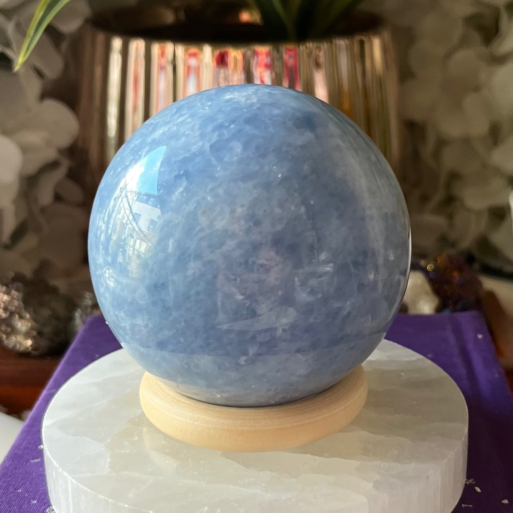 Blue Calcite Sphere Crystals