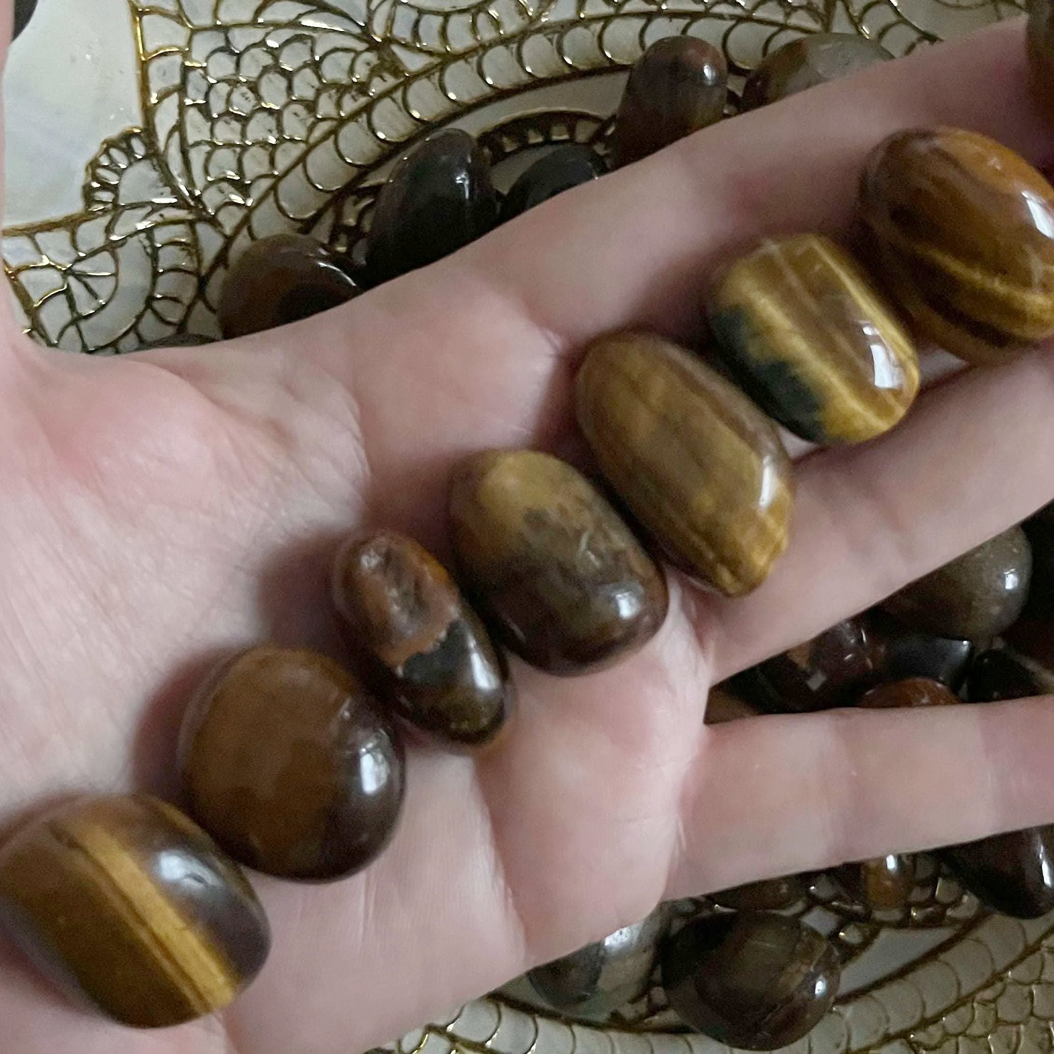Tiger's Eye Gold Tumblestones (South Africa) - Courage & Protection Medium Crystals