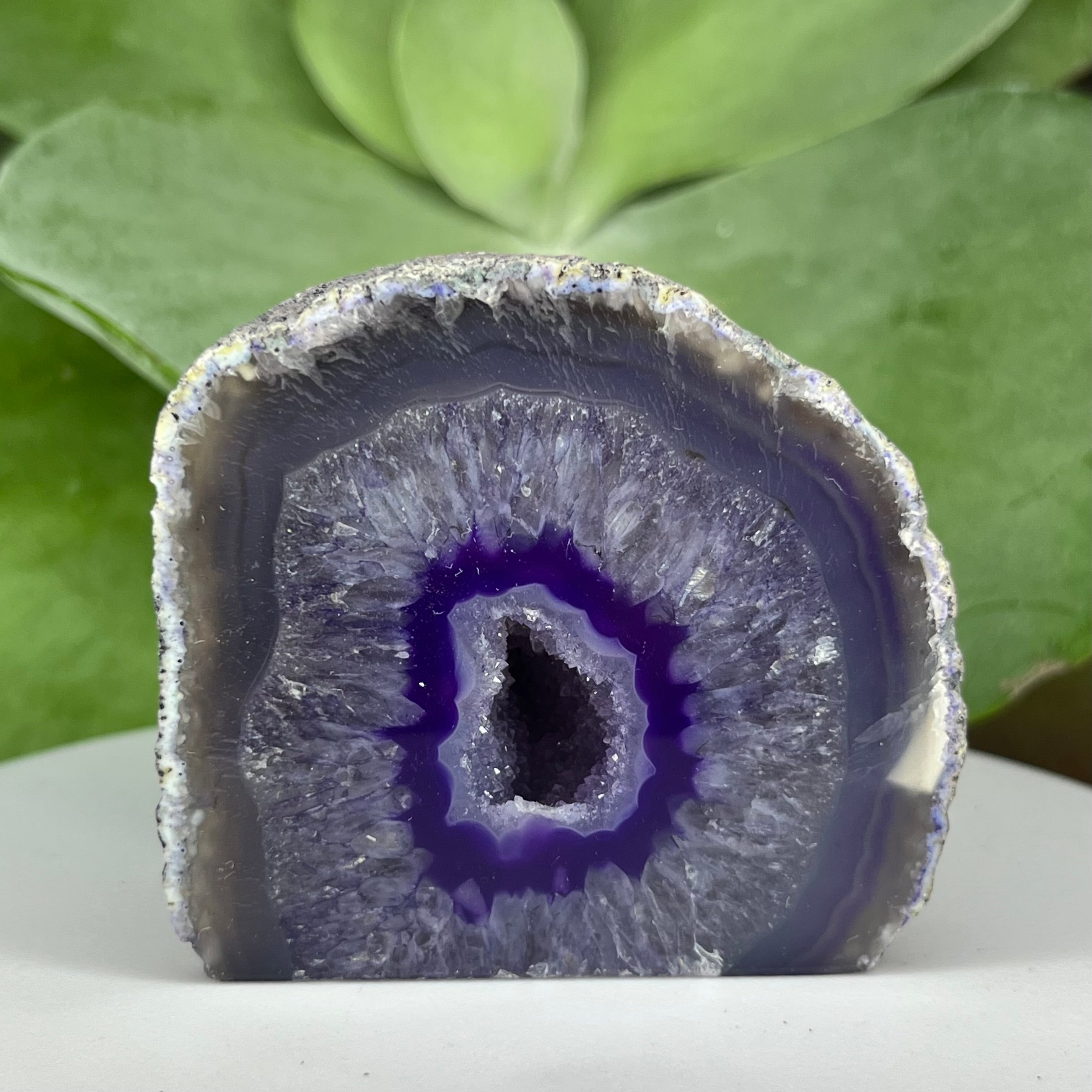 Purple Agate Cut Base Geode - Stability & Courage 3- 5.5cm x 6.1cm Crystals