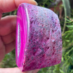 Pink Agate Cut Base Geode - Emotional Balance & Love
