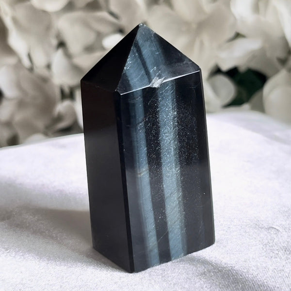Blue Tiger's Eye (Hawk's Eye) Obelisk - Communication & Serenity 2- 6.4cm x 2.9cm Crystals
