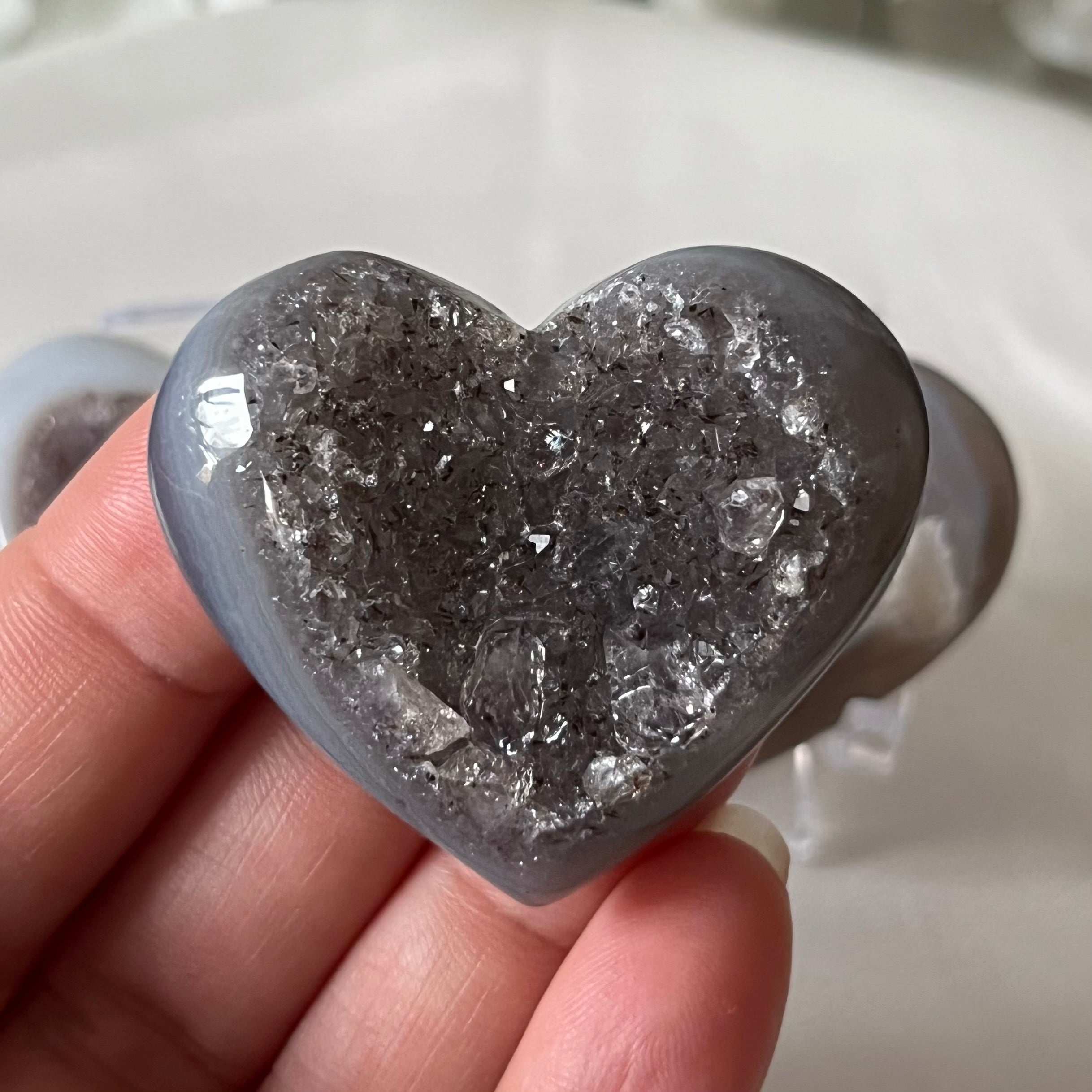 Agate Drusy Heart - Balance & Harmony 3- 4cm Crystals
