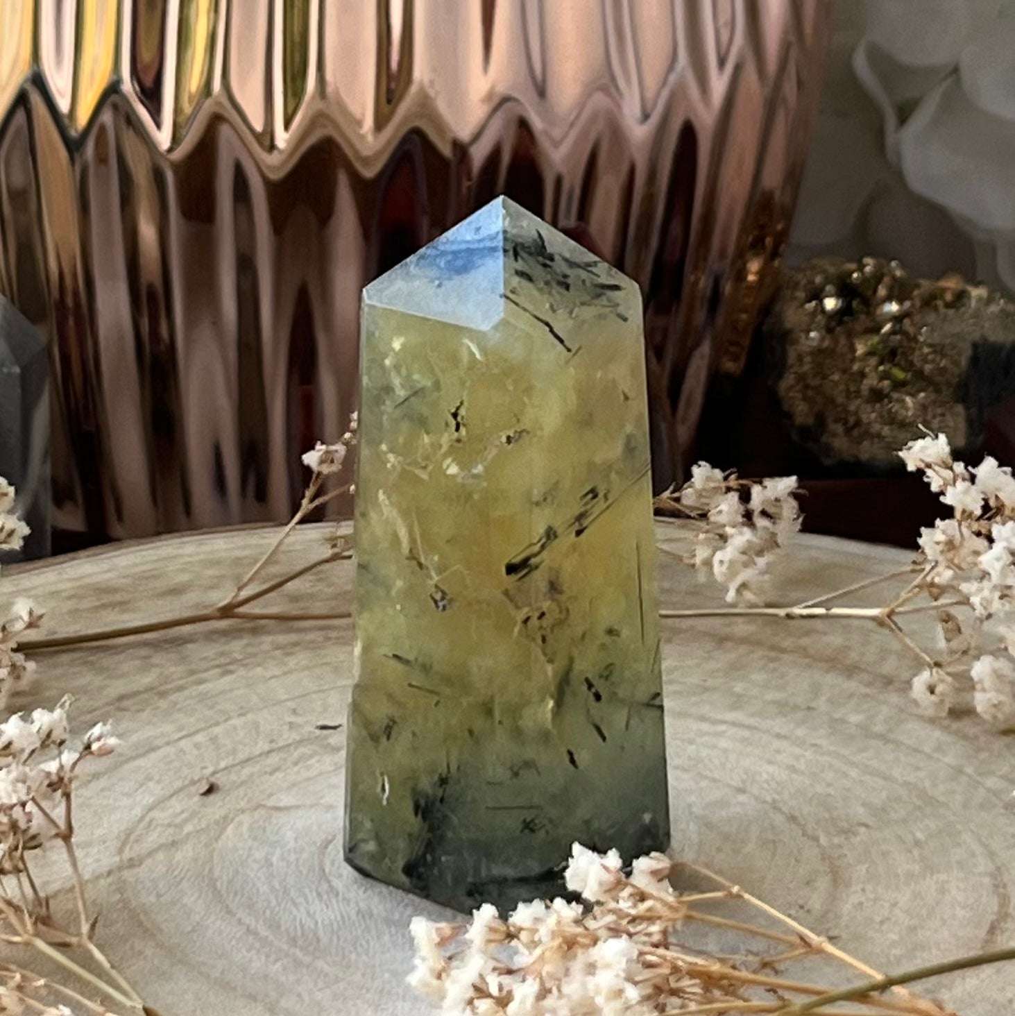 Prehnite Obelisk 2- 6.8cm Crystals