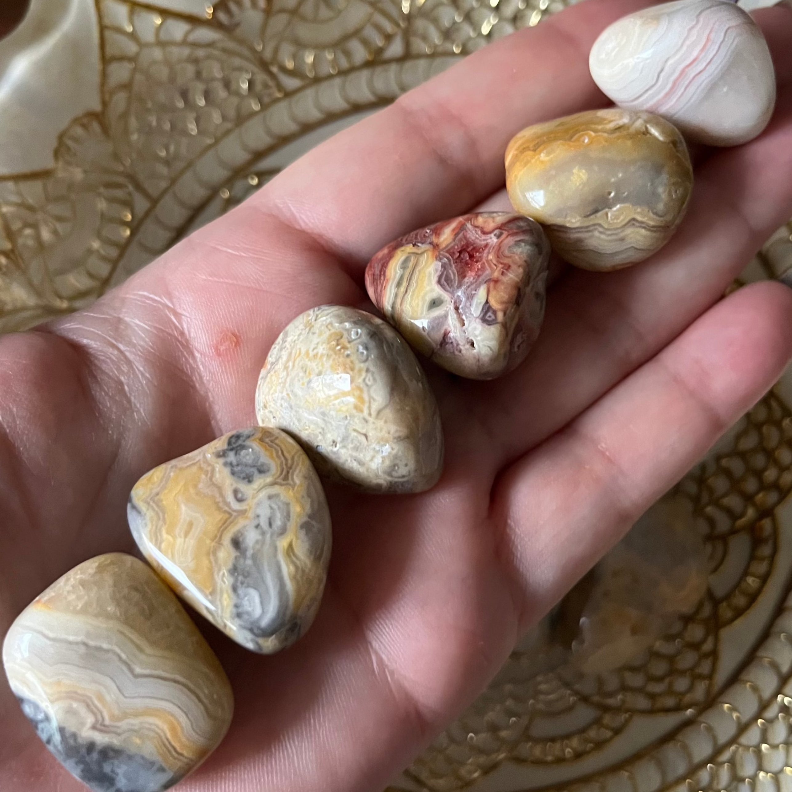 Crazy Lace Agate Tumblestones - Harmony & Uplifting Energy Medium Crystals