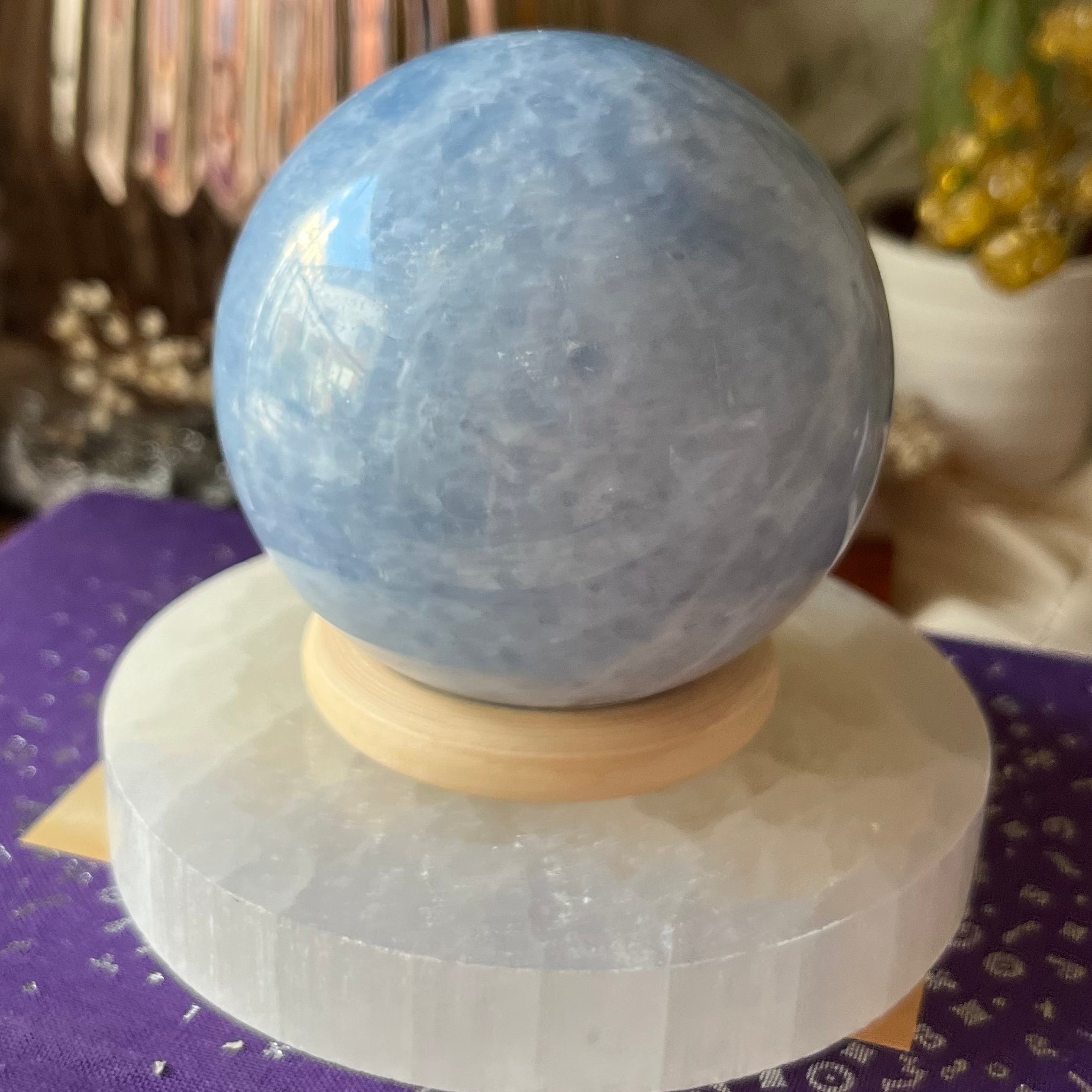 Blue Calcite Sphere Crystals