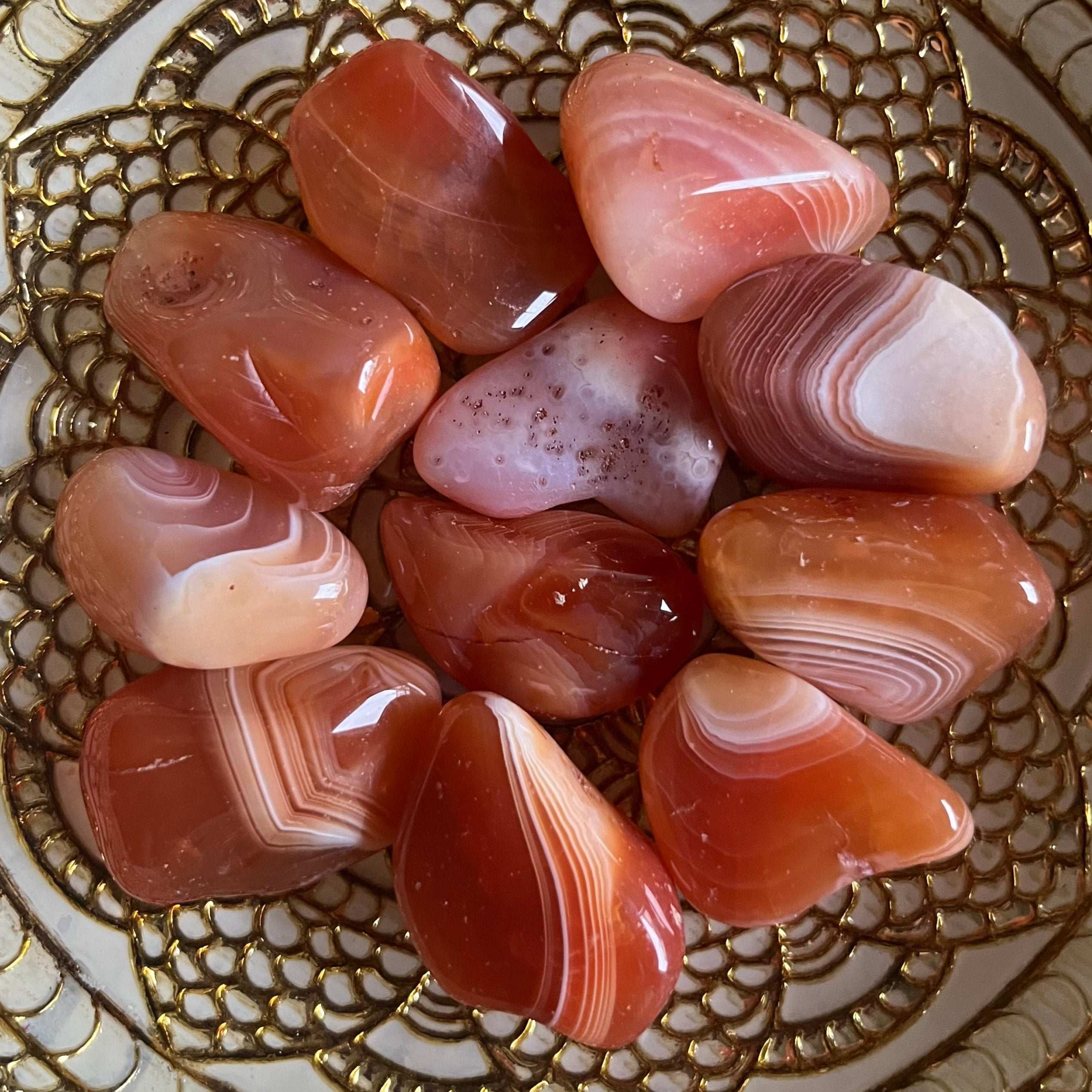 Banded Carnelian Tumblestones - Vitality & Courage Crystals