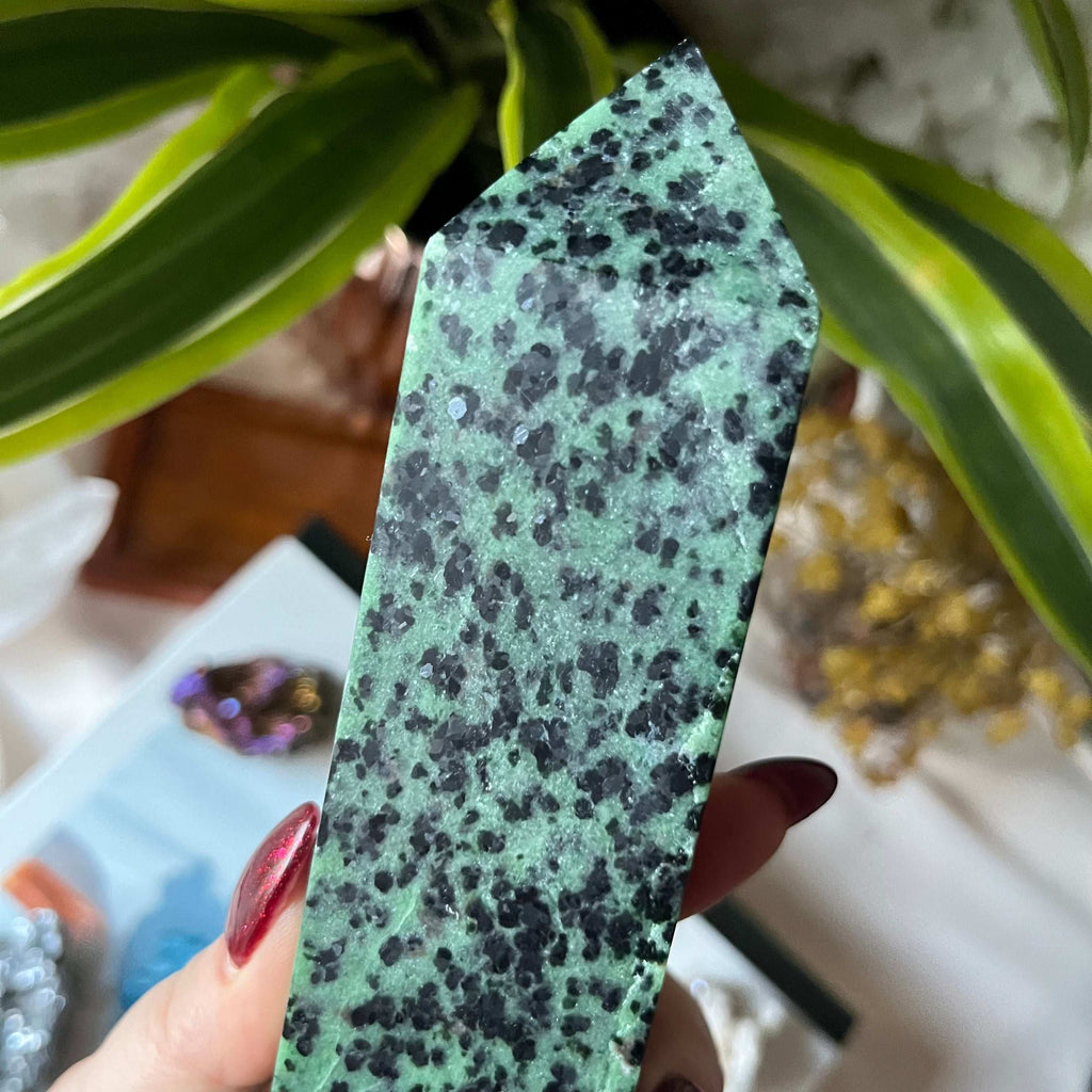 Rubycrosite (Ruby in Zoisite) Tower Point - Energising Harmony Crystals