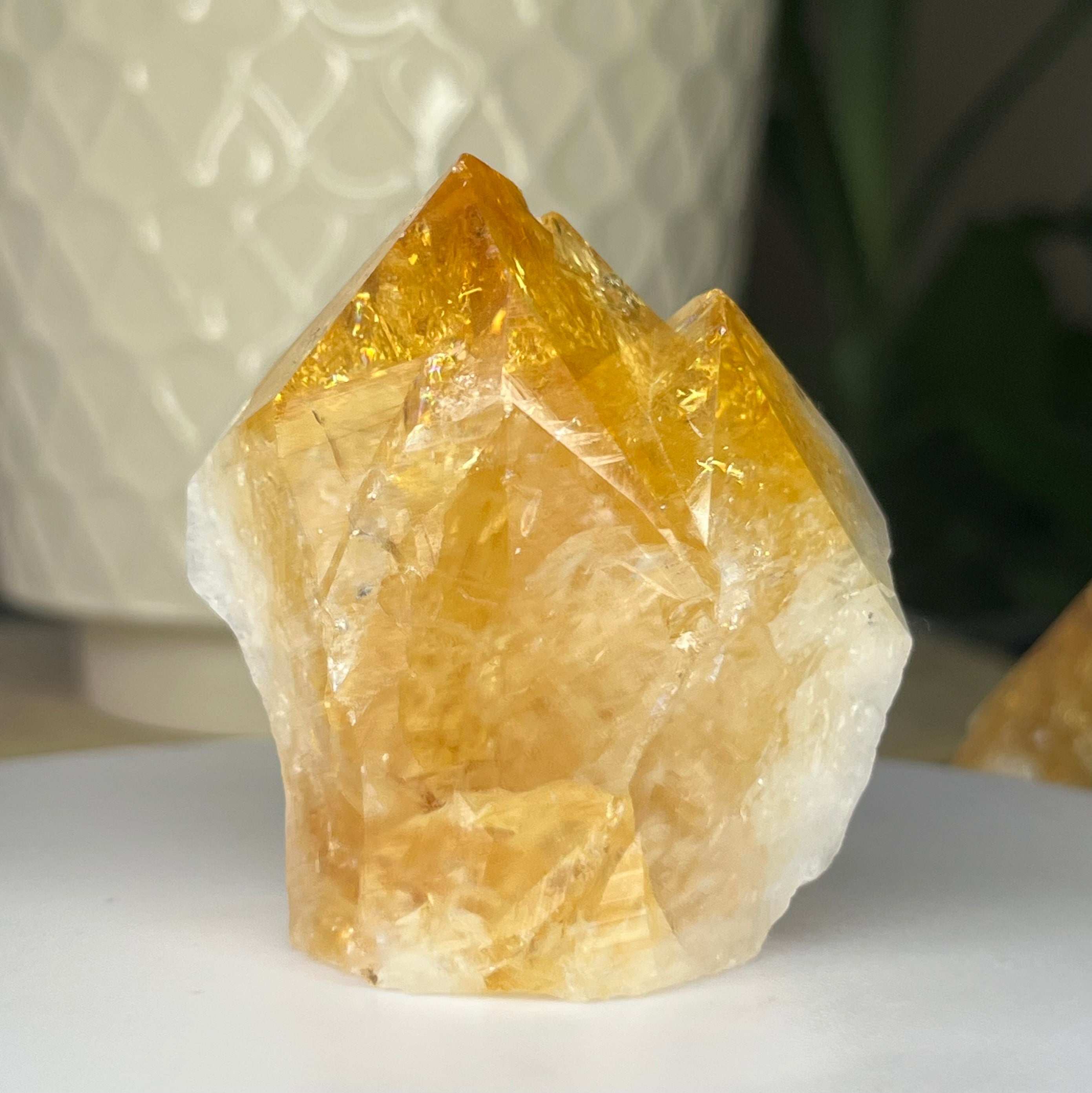 Citrine Cut Base Point (Heat Treated) - Abundance & Success 5- 5.3cm x 4cm Crystals