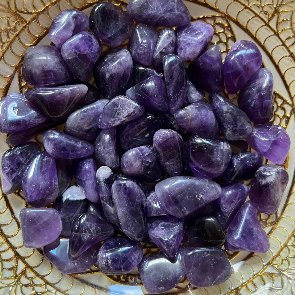 Dark Amethyst Tumblestones - Spirituality & Transmutation (Namibia) Crystals