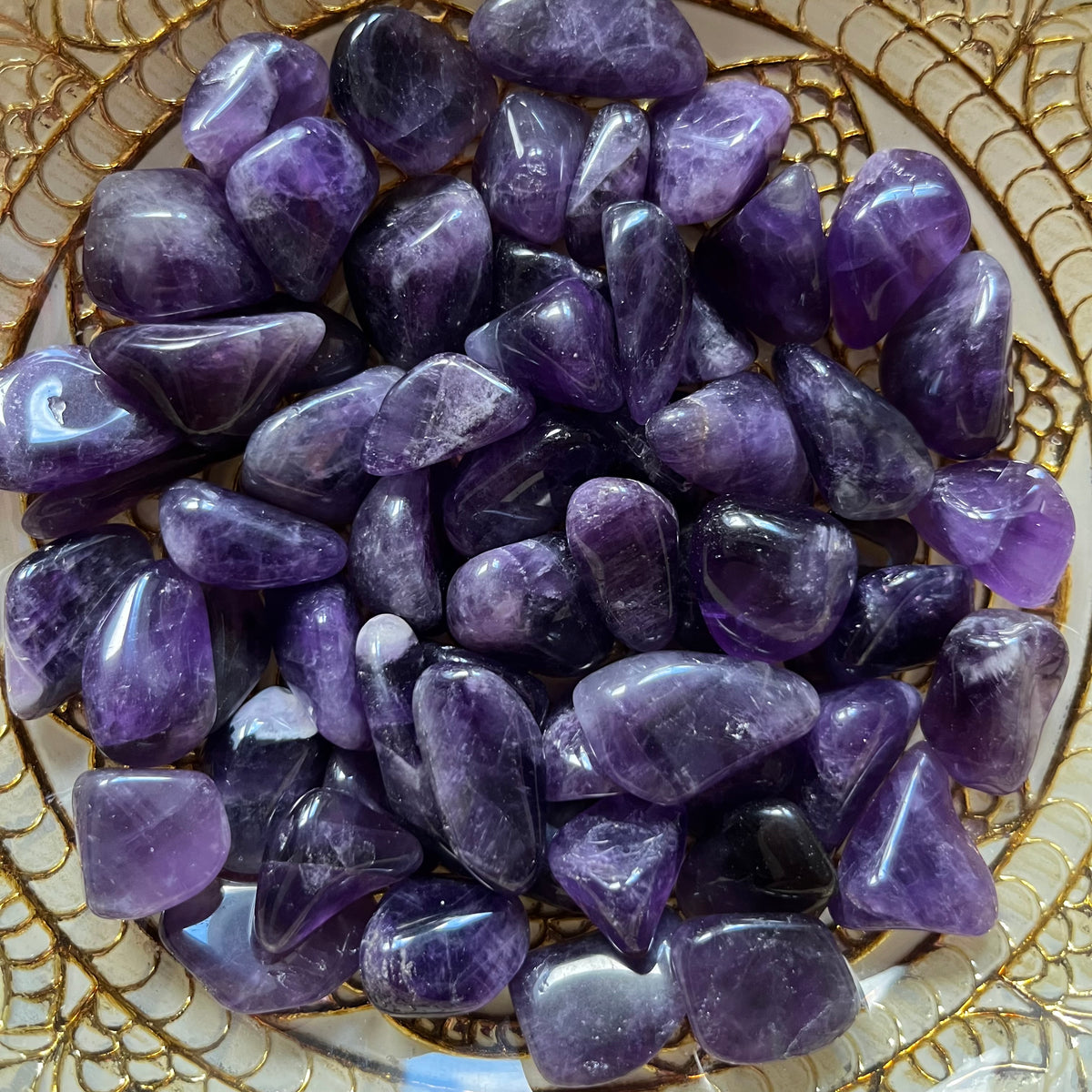 Dark Amethyst Tumblestones - Spirituality & Transmutation (Namibia) Crystals
