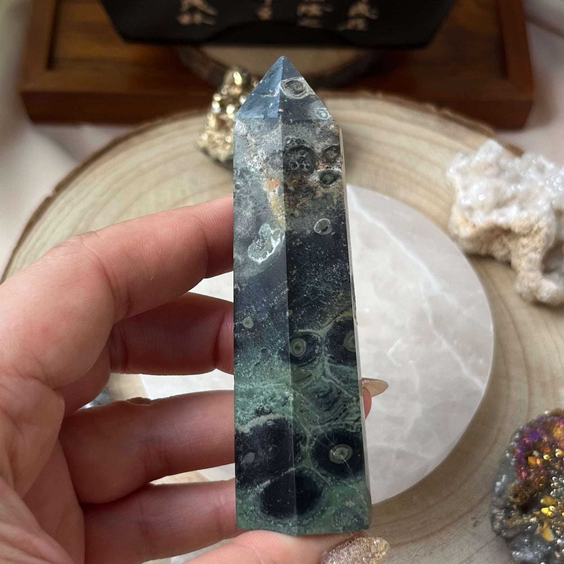 Kambaba (Crocodile) Jasper Point - Calm & Harmony Crystals
