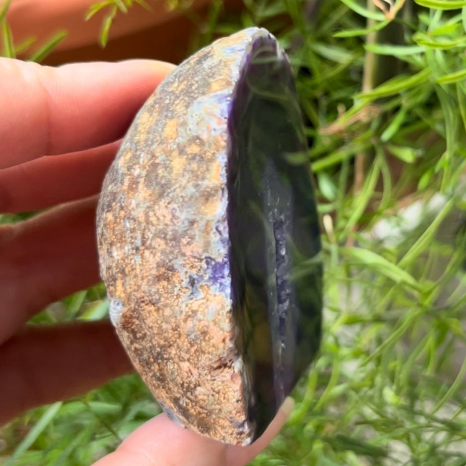 Purple Agate Cut Base Geode - Stability & Courage
