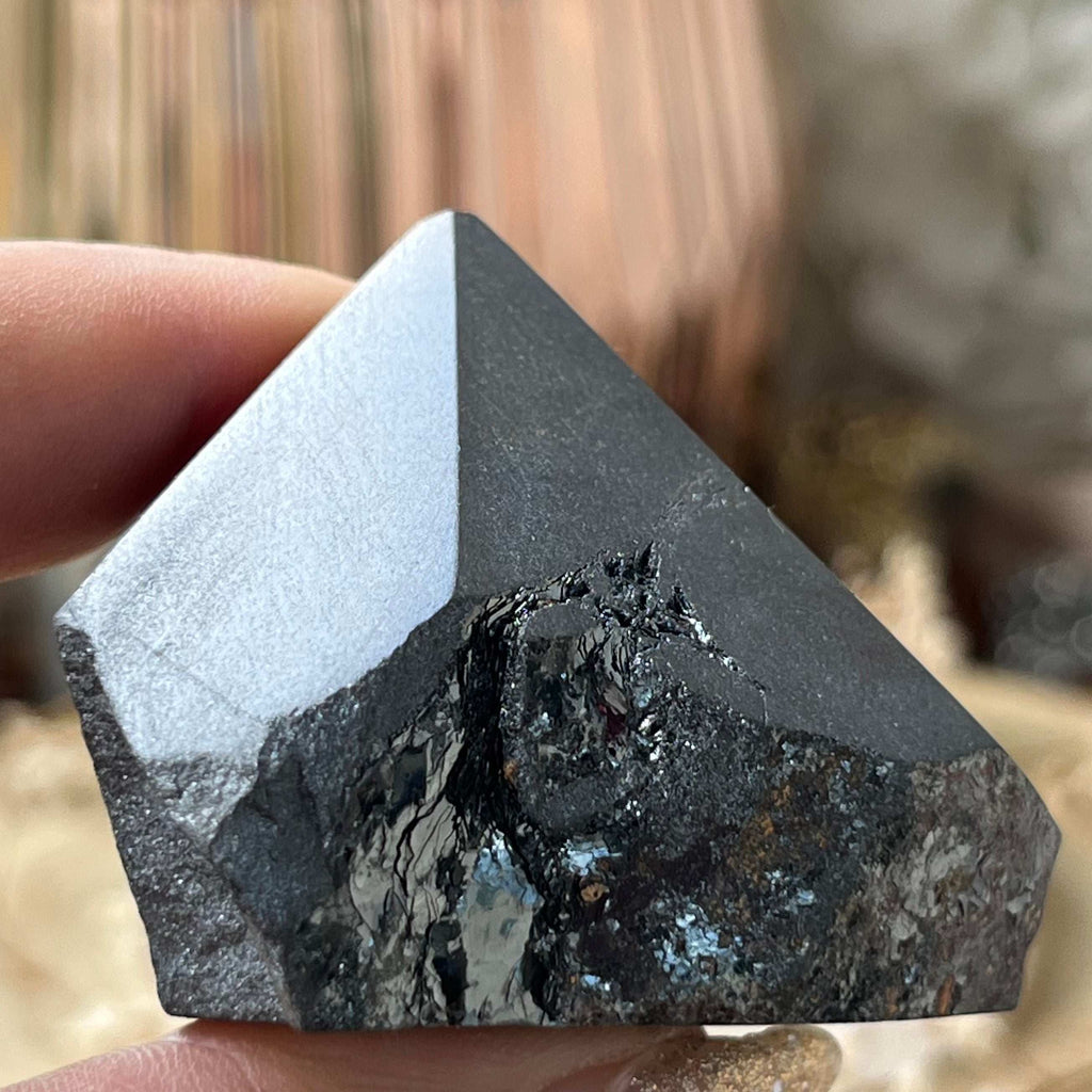 Hematite Cut Base Generator Point - Protection & Connection Crystals