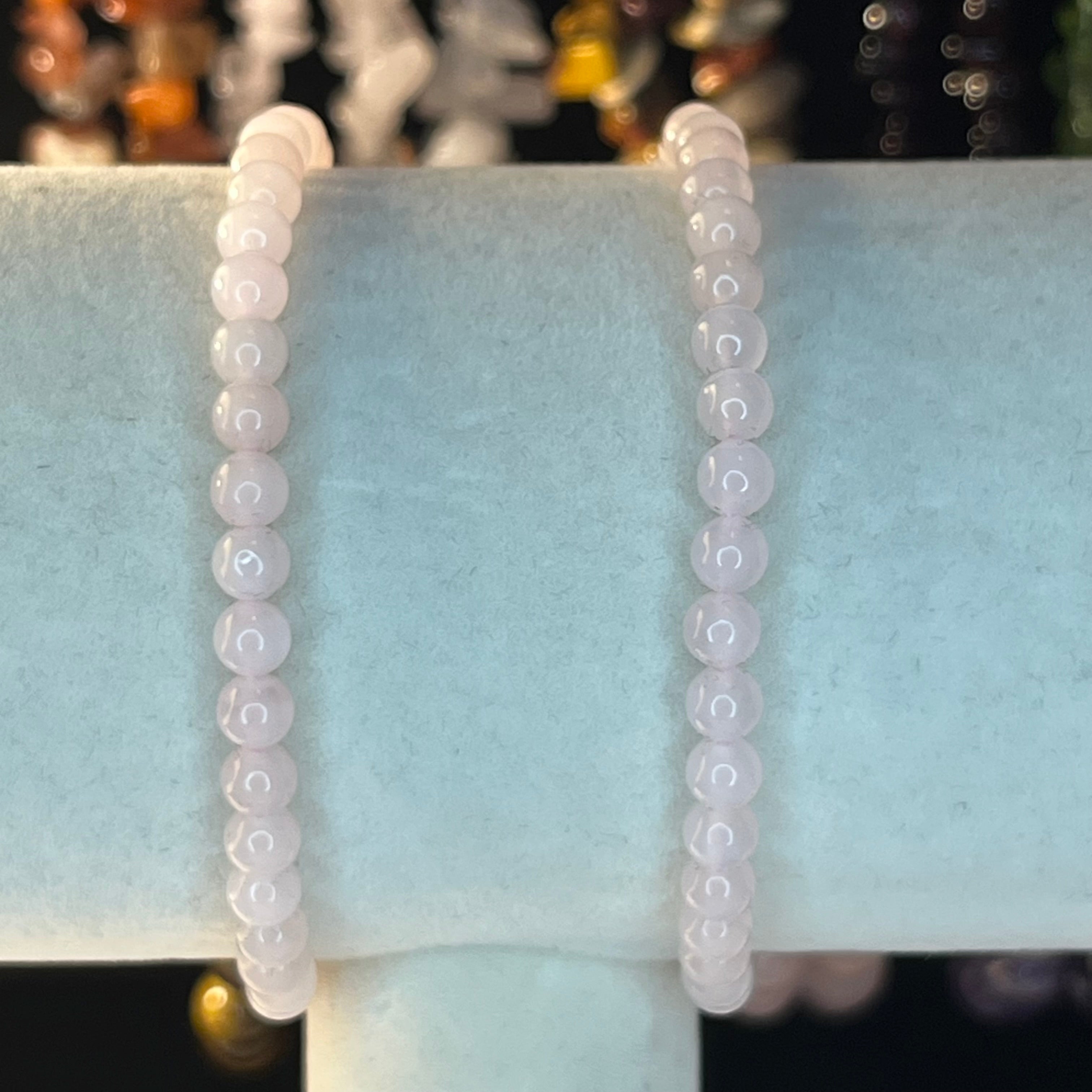 Crystal Bead Bracelets Rose Quartz (4mm) Crystals