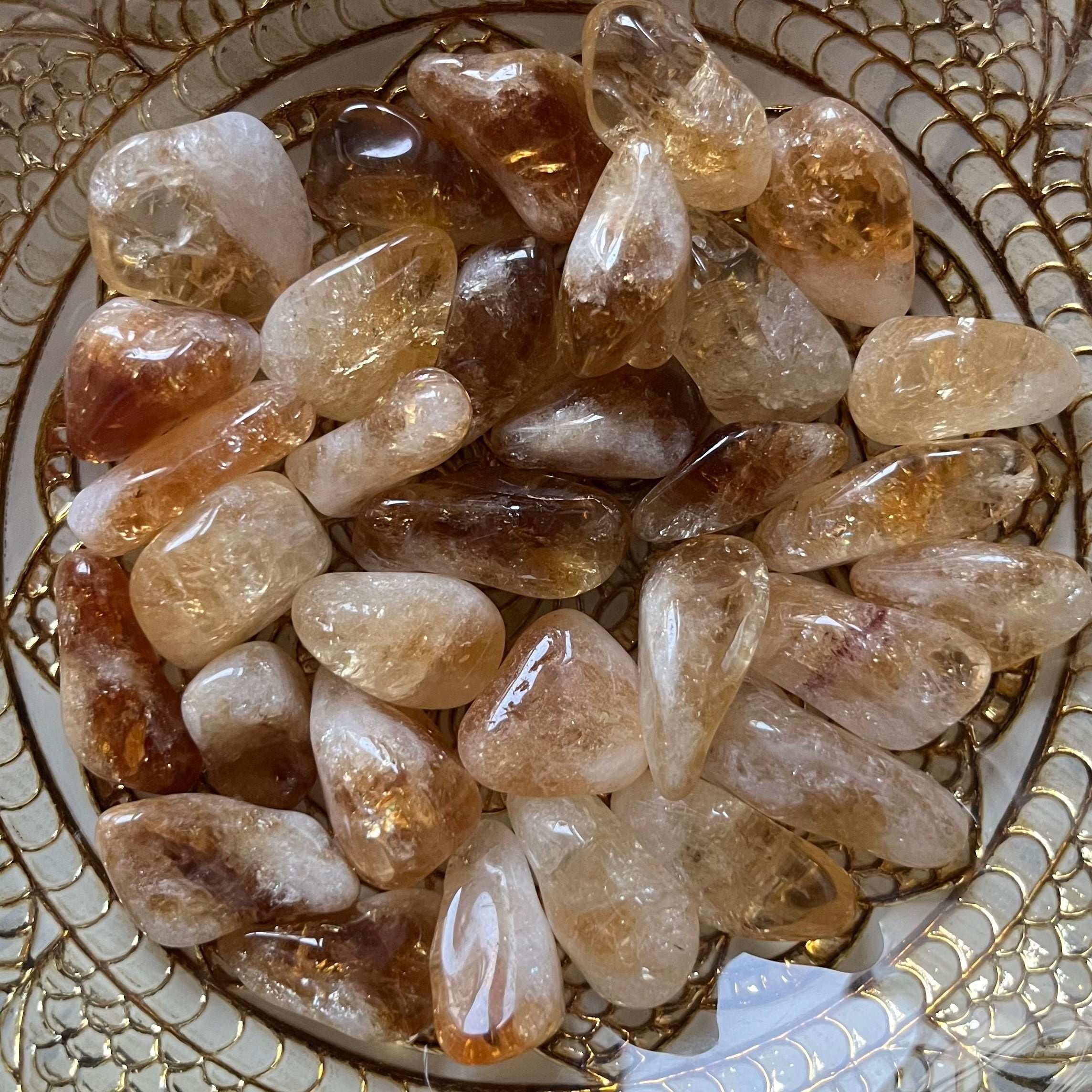 Madeira Citrine Tumblestones (Heat Treated) - Abundance & Success Crystals