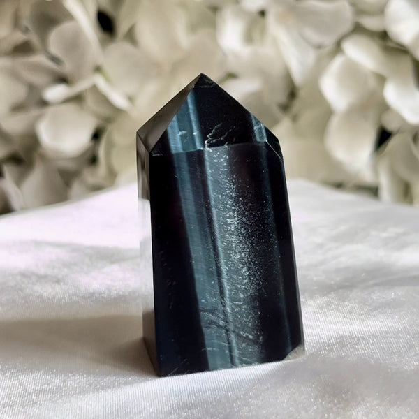 Blue Tiger's Eye (Hawk's Eye) Obelisk - Communication & Serenity Crystals