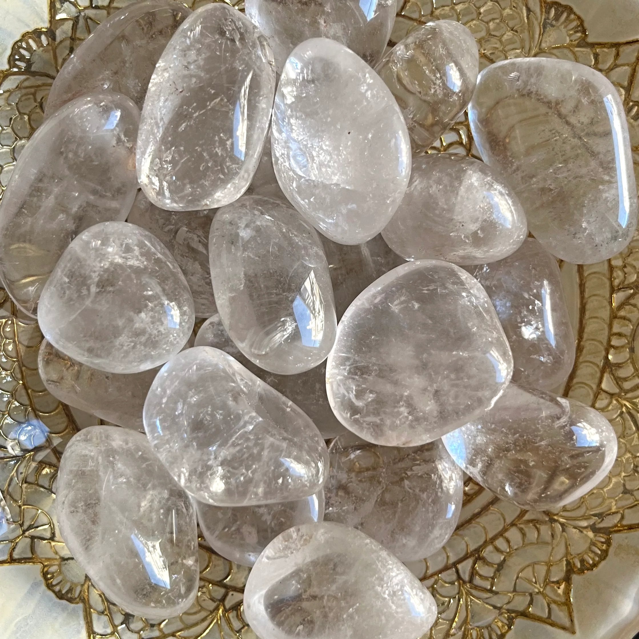 Clear Quartz (Rock Crystal) Tumblestones - Intuition & Wisdom Crystals