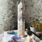 Dendritic Yellow Calcite Tower Point - Accomplishments & Purpose Crystals