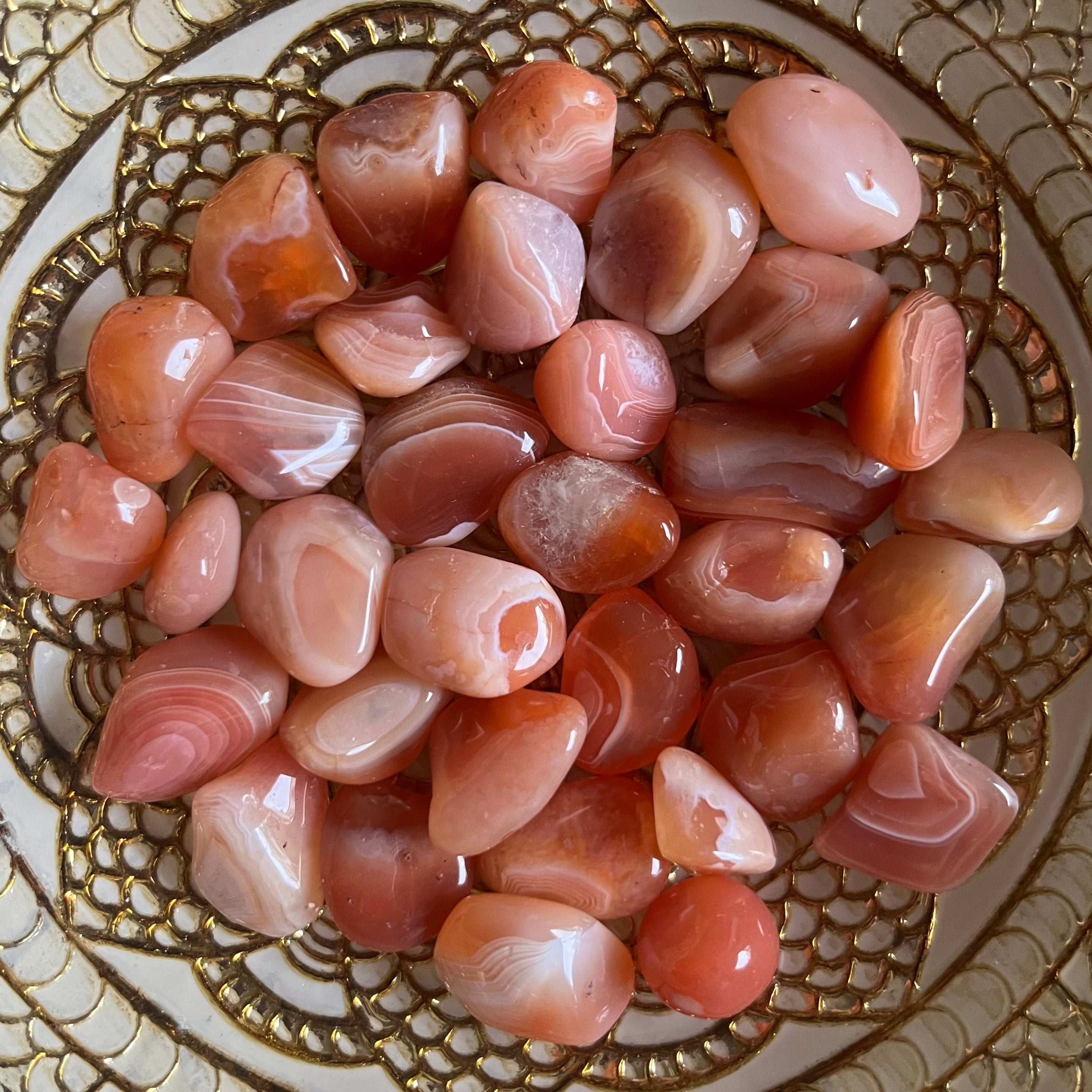 Banded Carnelian Tumblestones - Vitality & Courage Crystals