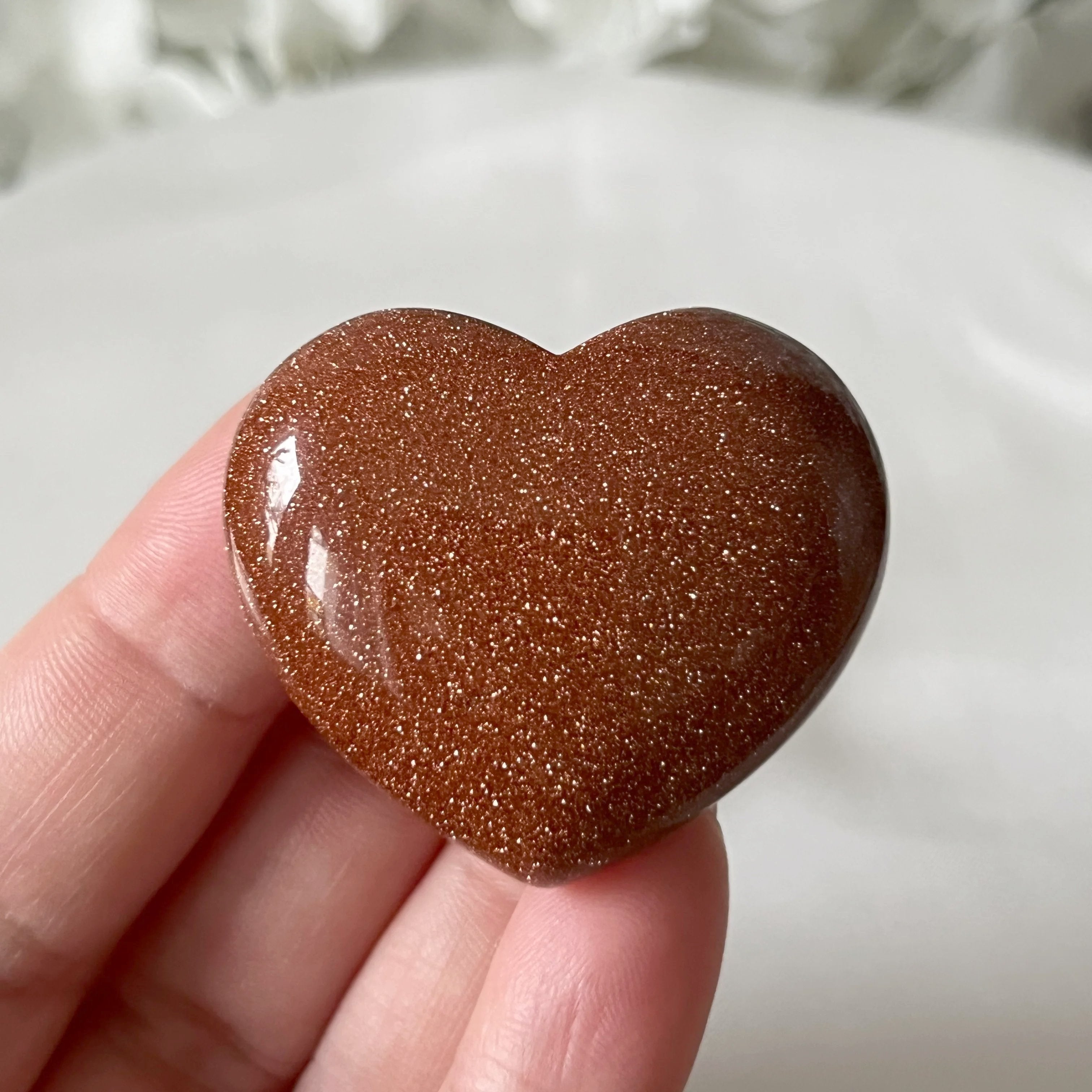 Brown Goldstone Heart Crystals