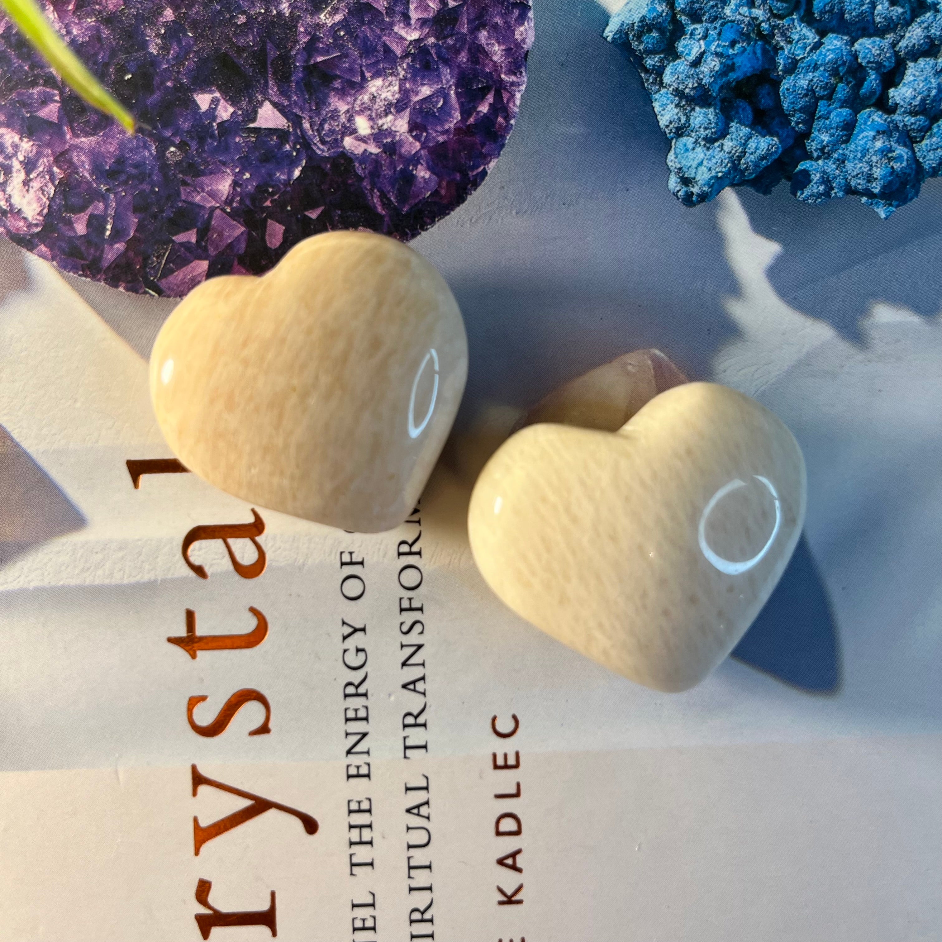 Pink Feldspar Moonstone Puff Heart - Kindness & Femininity Crystals