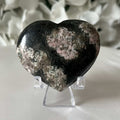 Black Jade & Pink Thulite Heart 5cm x 4.3cm Crystals