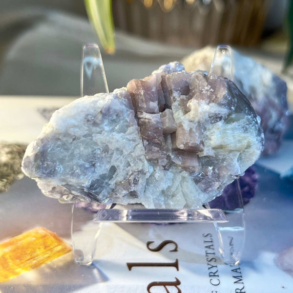 Rough Pink Tourmaline w/ Lepidolite Chunk - Emotional Healing & Self-Esteem Crystals