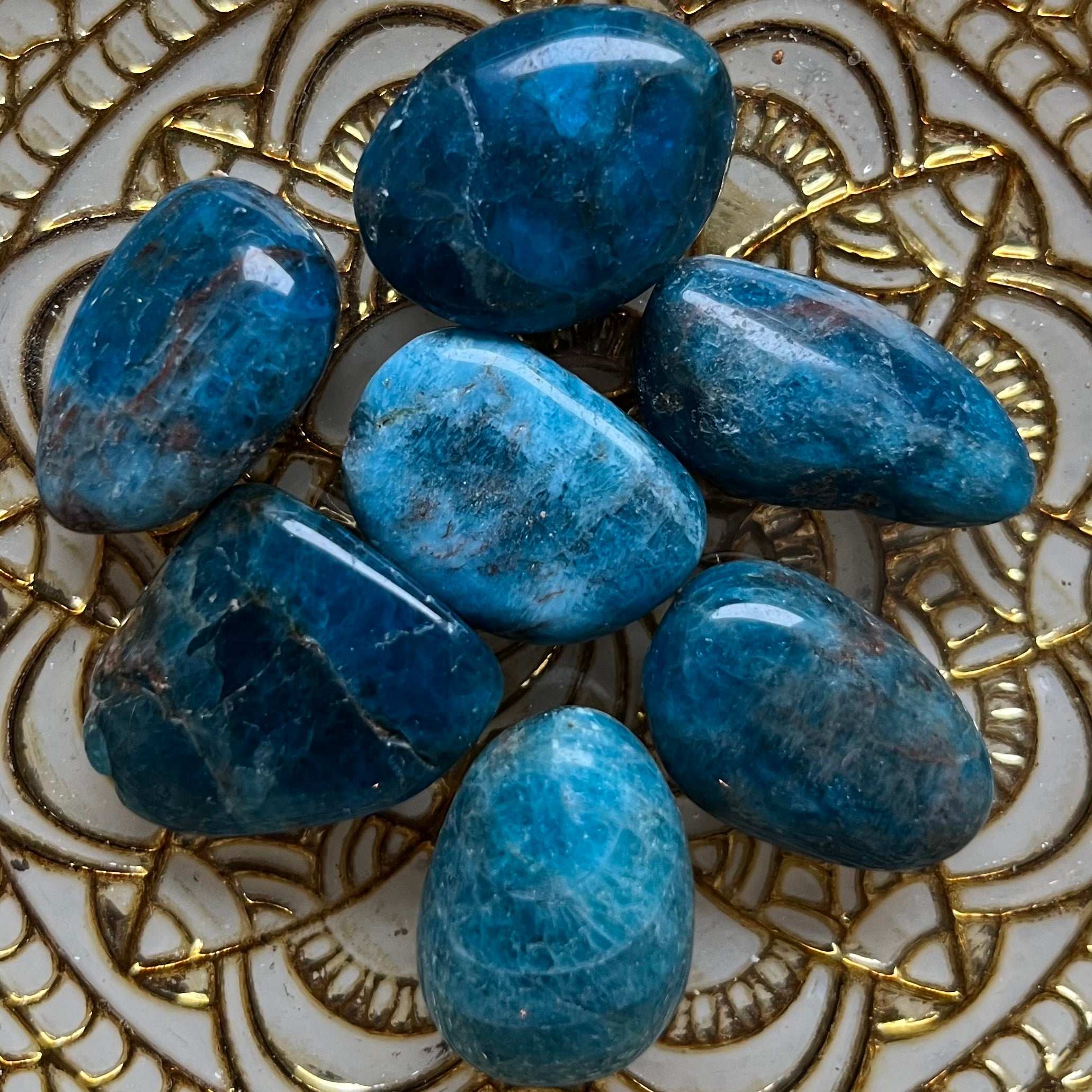 Blue Apatite Tumblestones - Intuition & Enlightenment Crystals